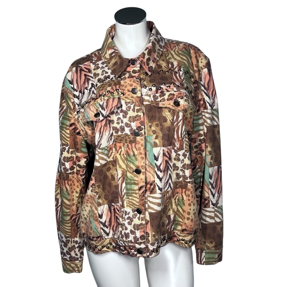 MULTIPLES Animal Print Button-Up Lined Jacket Wom… - image 2